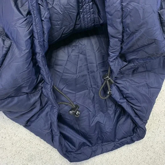 Vintage Lands End Puffer Vest Jacket Mens Large Navy Blue Goose Down Zip Up 90s - Picture 6 of 11